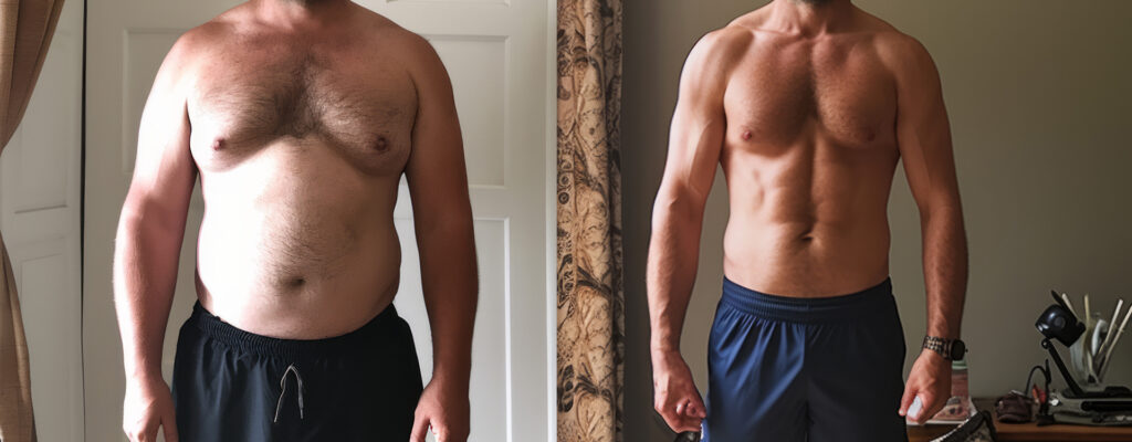 men Mounjaro weight loss before and after